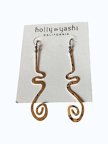 Holly Yashi Women's Long Wavy Drop Earring in Gold (view 1)