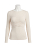 Sophie Rue Solid Brown Lynette Ruched Top in Ecru Size L - photo 1