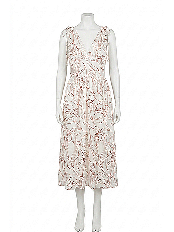 Greylin Sadie Tie Shoulder Midi Dress in Ivory (view 1)