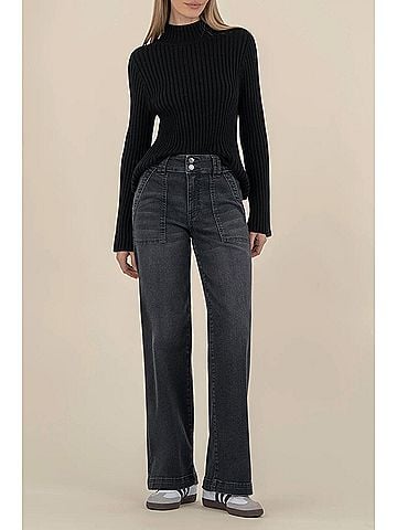Kut from the Kloth Hera Turtleneck Sweater in Black (view 2)