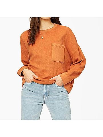 Billabong New Tides Boxy Crewneck Sweatshirt in Bronze (view 2)