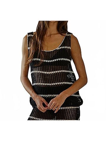 By Together Georgie Knit Tank Top in Black (view 2)