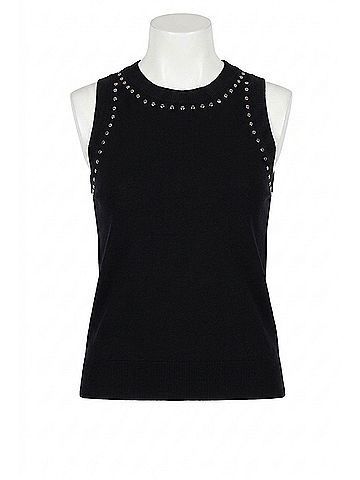 Minnie Rose Western Embellished Tank Top in Black (view 1)