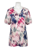 Bibi Tie-dye Pink V-Neck Top in Pink Multi Size L - photo 1
