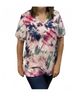 Bibi Tie-dye Pink V-Neck Top in Pink Multi Size L - photo 2