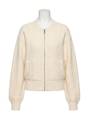 Sanctuary Knitted Bomber Jacket in Muslin (view 1)