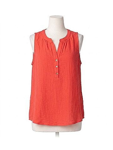 Lovestitch Lue Henley Tank Top in Flame (view 1)
