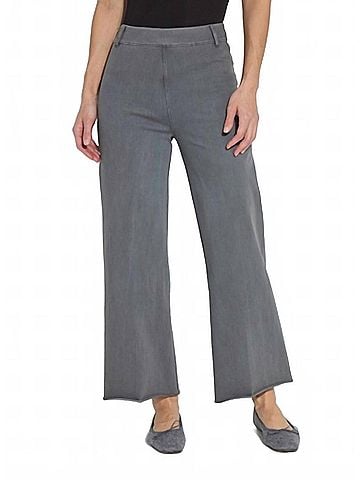 Lyssé Erin Hi Waist Wide Leg Pant in Antique Wash Charcoal (view 2)