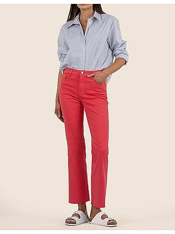 Kut from the Kloth High Rise Kelsey Ankle Pant in Strawberry (view 2)