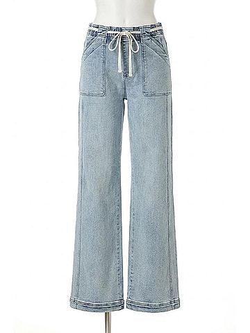 Risen Blaire High Rise Baggy Jeans in Medium Blue (view 1)