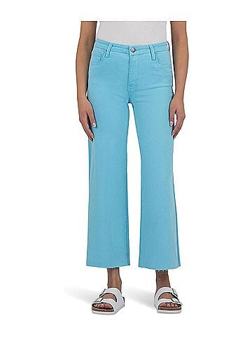 Kut from the Kloth Meg Fab Ab Crop Jeans in Capri Blue (view 2)
