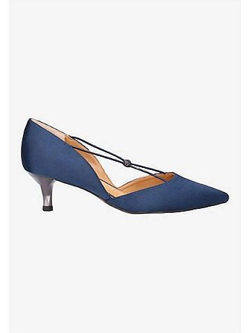 J. Renee Women's Varshee Fabric D'orsay Pumps in Navy Satin (view 1)