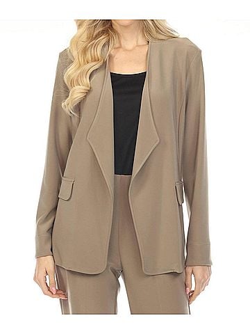 Joseph Ribkoff Open Front Long Sleeve Blazer in Java (view 2)