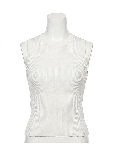 Lilla P Short Perfect Tank Sweater in White (view 1)
