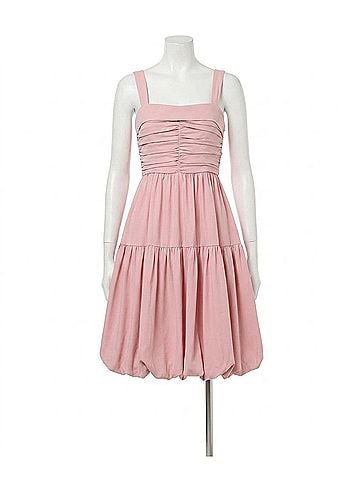 TCEC Ruched Detail Fit And Flare Tank Dress in Pink (view 1)