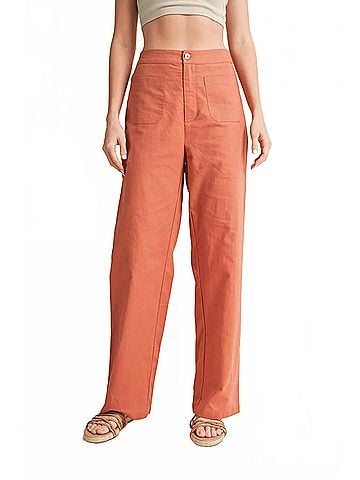 Wishlist Linen Pants With Pockets in Burlwood (view 2)