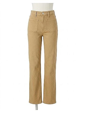 Mother High Waisted Patch Pocket Bookie Sneak Jeans in Latte (view 1)