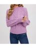 Bluivy Purple Puff Sleeve Cable Pullover in Lavender Size L - photo 2