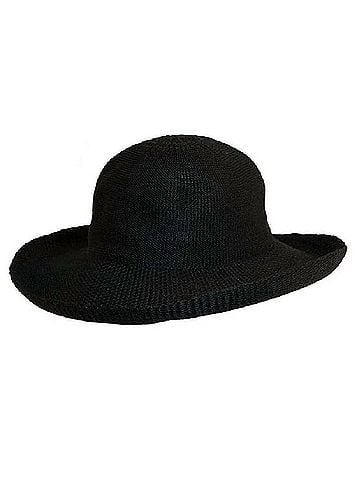Dorfman Pacific Women's Anji Upturn Poly Knit Brim Hat in Black (view 1)