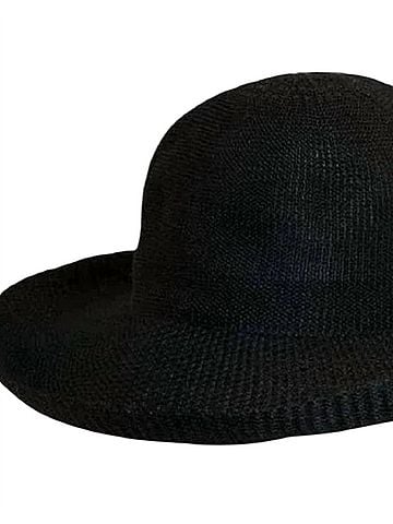 Dorfman Pacific Women's Anji Upturn Poly Knit Brim Hat in Black (view 2)
