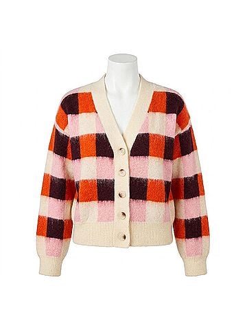 FRNCH Viola V Neck Cardigan in Rose (view 1)