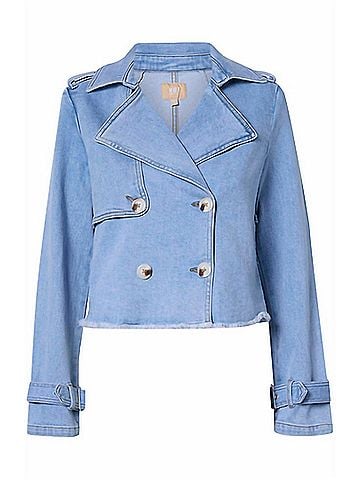 Kut from the Kloth Double Breast Denim Jacket in Light Blue Wash (view 1)