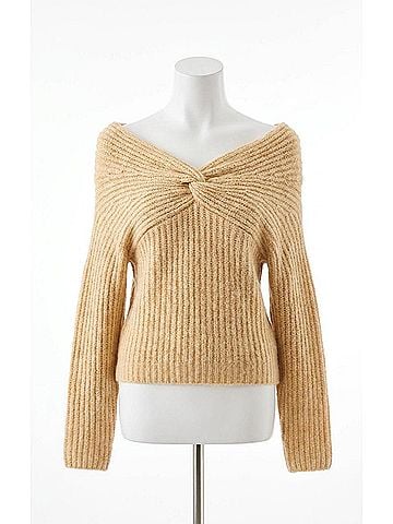 Astr Franisbel Off The Shoulder Sweater in Butter Yellow (view 1)