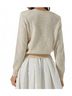 Astr Solid White Kiran Sweater in Ivory Size L - photo 5