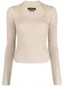 Isabel Marant Solid Brown Women's Pull Bailey Sweater in Beige Size 4 - photo 2