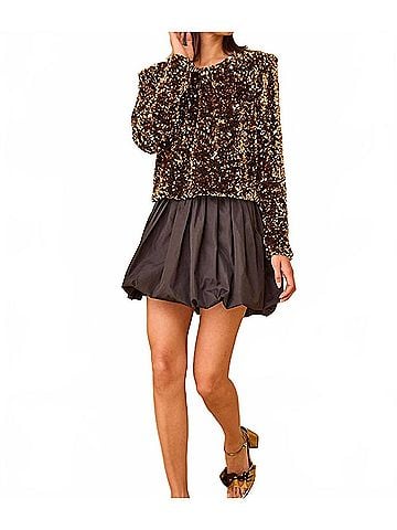 Hunter Bell Angelina Mini Skirt in Onyx (view 2)
