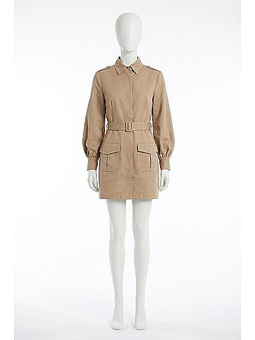 Karina Grimaldi Tiffany Belted Mini Dress in Khaki (view 1)