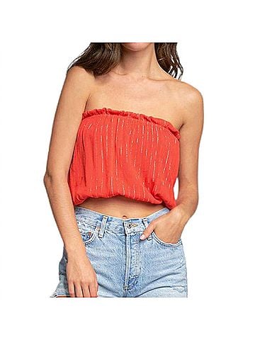 Elan Georgia Tube Top in Red (view 2)