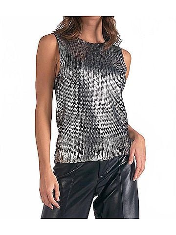 Elan Raz Top in Silver (view 2)