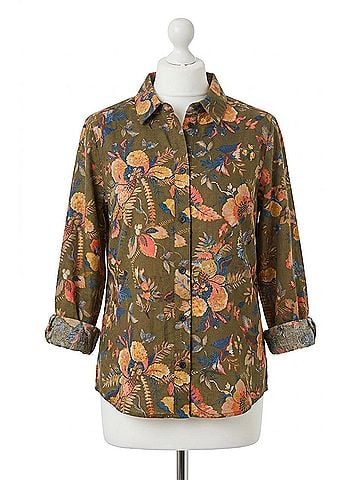 Hunter Bell Clarke Button Down Shirt in Olive Floral (view 1)