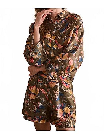 Hunter Bell Clarke Button Down Shirt in Olive Floral (view 2)