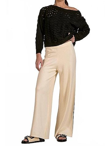 Elan Open Weave Sweater in Black (view 2)