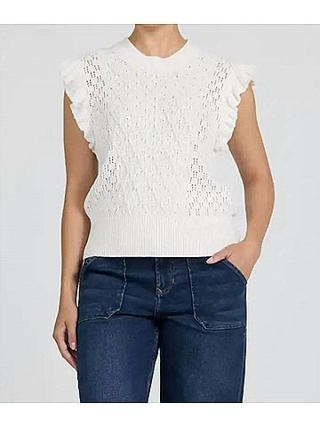 Dear John Tilly Sweater Vest in White (view 2)