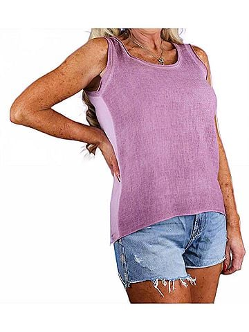 Tempo Paris Front Sleeveless Tank in Mauve (view 2)