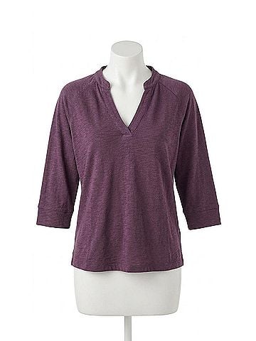 Wearables Angelo Stretch Jersey V Neck Top in Upscale Pigment (view 1)