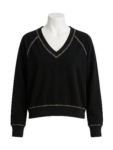 Project Social T Cambridge Stitch Sweatshirt in Black (view 1)