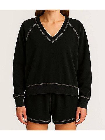 Project Social T Cambridge Stitch Sweatshirt in Black (view 2)