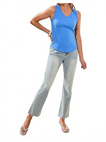 Tribal Wear Two Ways Reversible Tank Top in Sky Blue (view 2)