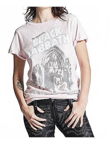 Recycled Karma Black Sabbath Short Sleeve Tee in Petal (view 2)