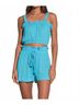 Elan Solid Blue Ruffle Tank Top in Teal Size M - photo 2