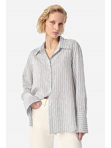 Vanessa Bruno Esti Stripe Button Down Shirt in Marine Blue (view 2)
