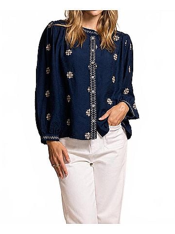 Pink Martini Women's Carla Top in Blue (view 2)