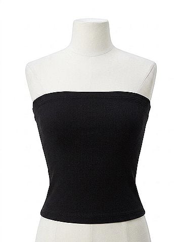 Project Social T Andorra Rib Tube Top in Black (view 1)