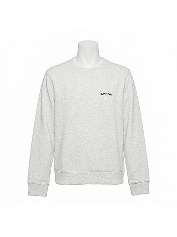 Calvin Klein Women's Modern Cotton Lounge Sweatshirt in Snow Heather (view 1)