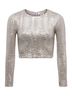 L'Agence Silver Rogan Sequin Cropped Top in Silver Size M - photo 1