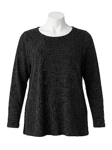 Habitat Mixed Direction Velvet Top in Black (view 1)